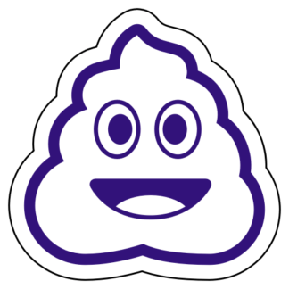 Pile Of Poo Emoji Sticker (Purple)